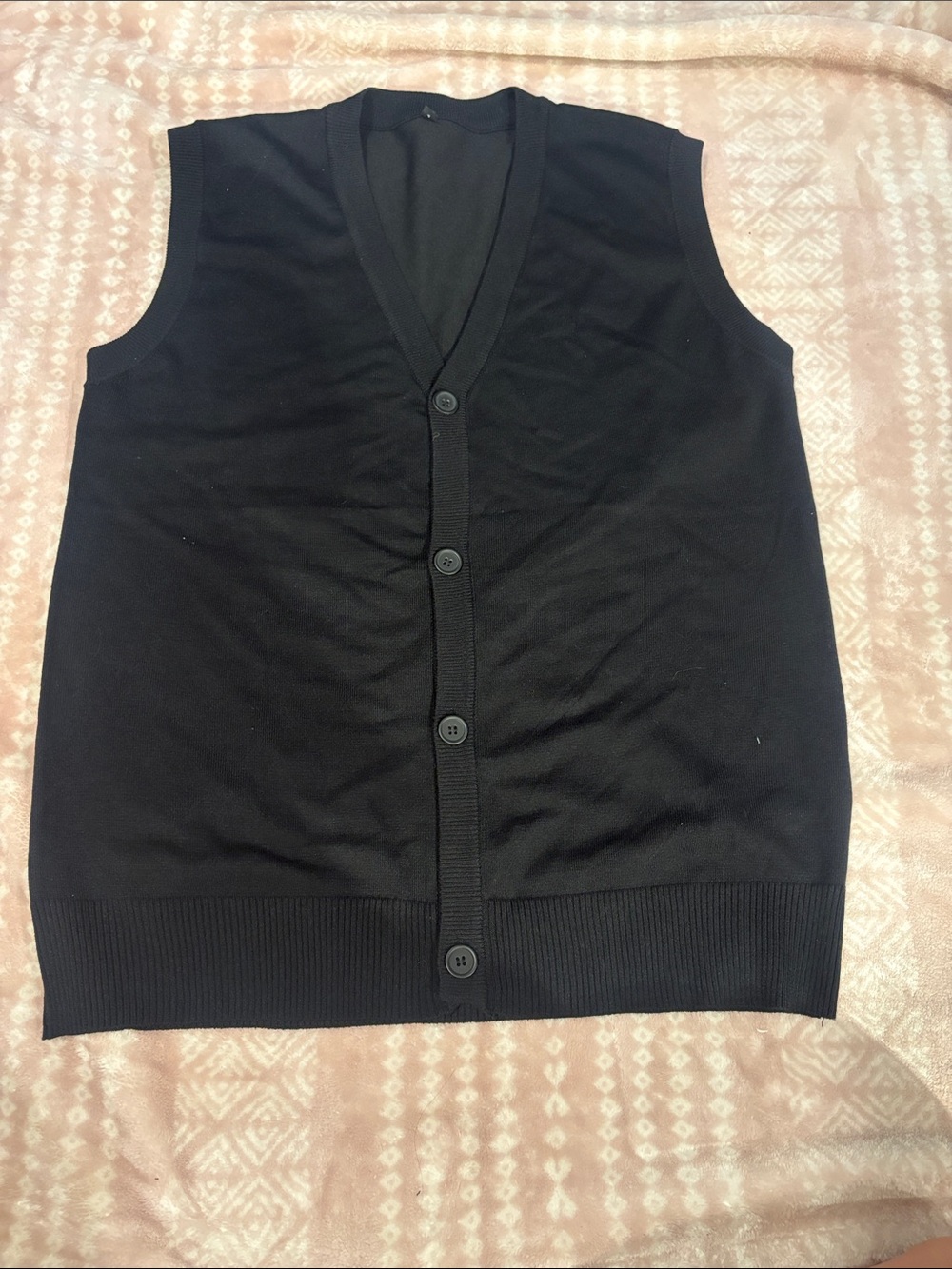 Men's Black Button-Front Sweater Vest (never used)